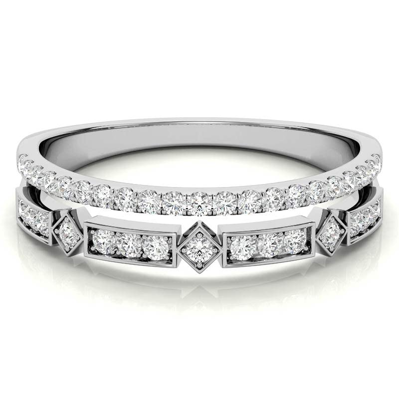 Engagement Ring Round Cut Silver/Solid Gold Moissanite Ring 0.25 TCW Engagement Rings Promise Gifts for Her Half-Eternity Band Engagement Rings for Women