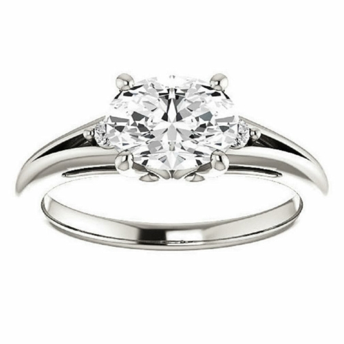 1.5 CT Silver/Solid Gold Antique Rings Wedding Ring for Her Solitaire Moissanite Bridal Ring Promise Gifts for Her Oval Cut Rings for Women