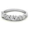 0.40 TCW Engagement Ring Half-Eternity Band Wedding Ring Baguette & Round Cut Rings for Women Silver/Solid Gold Promise Gifts for Her Moissanite Engagement Ring