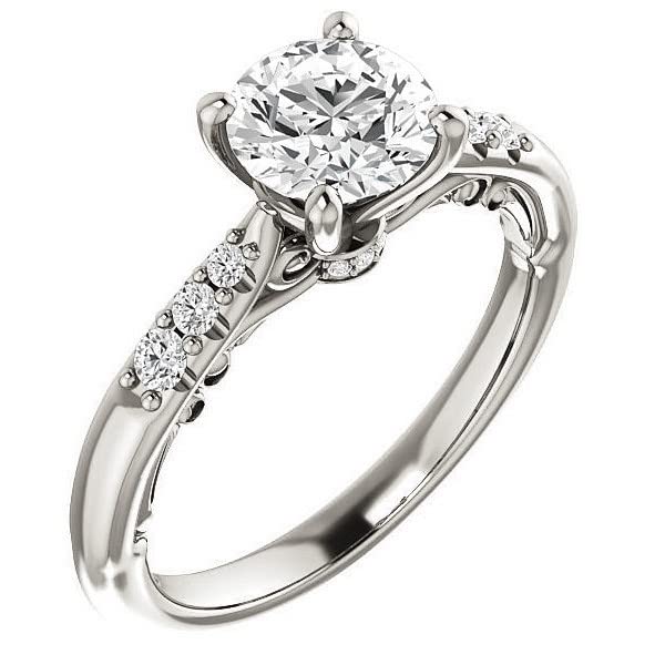 3 CT Round Cut Moissanite Ring Engagement Ring Solitaire Vintage Wedding Rings Silver/Solid Gold Promise Gifts for Her Wedding Ring Set Anniversary