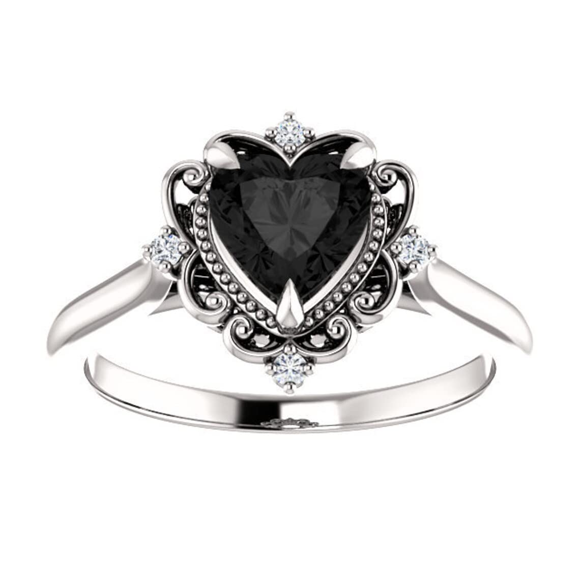 1.5 Ct Heart Cut Moissanite Engagement Halo Engagement Ring Silver/Solid Gold Moissanite Rings for Women Promise Gifts for Her Milgrain Engagement Ring