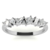0.40 TCW Engagement Ring Half-Eternity Band Wedding Ring Baguette & Round Cut Rings for Women Silver/Solid Gold Promise Gifts for Her Moissanite Engagement Ring