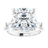 Cushion Cut Moissanite Solitaire Ring, 6 CT for Women - Bridal Wedding Engagement Ring, Anniversary Promise Gifts for Her, Classic Solitaire Style
