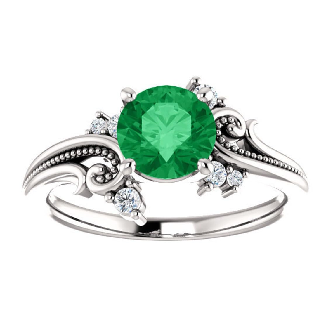 Moissanite Anniversary Ring 2 Carat Round Shape Engagement Ring Anniversary Wedding Rings Promise Gifts for Her Womens Anniversary Rings