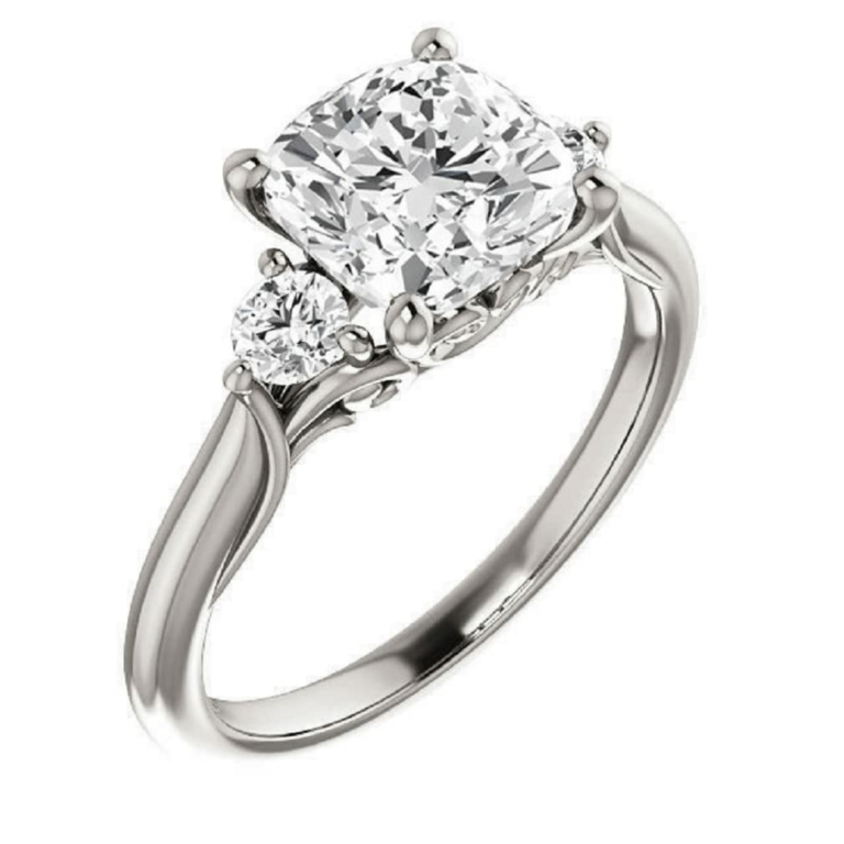 Cushion Cut Wedding Ring Sets Women Three Stone Wedding Rings Moissanite Rings Vintage Silver/Solid Gold 3 Ct Promise Gifts for Her Wedding Rings for Women