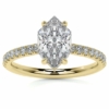 Duchess Marquise Cut Wedding Ring Silver/Solid Gold Moissanite Rings for Women 1.5 Carat Moissanite Ring Promise Gifts for Her Moissanite Rings Hidden Halo