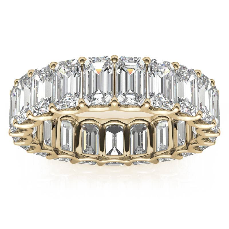 2.5 TCW Moissanite Silver/Solid Gold Wedding Engagement Rings Emerald Cut Engagement Rings Promise Gifts for Her Moissanite Eternity Band