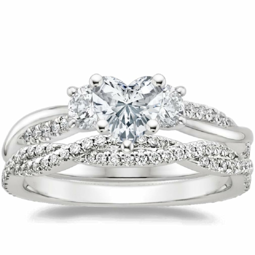 1 CT Heart Shaped Moissanite Ring in Silver/Solid Gold for Women - Twisted Shank Solitaire Ring for Engagement, Wedding, and Anniversary Celebrations 1 CT Heart Shaped Moissanite Ring in Silver/Solid Gold for Women - Twisted Shank Solitaire Ring for Engagement, Wedding, and Anniversary Celebrations