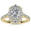 1.5 CT Radiant Shape Halo Engagement Ring Silver/Solid Gold Antique Rings for Women Wedding Rings Promise Gifts for Her Women