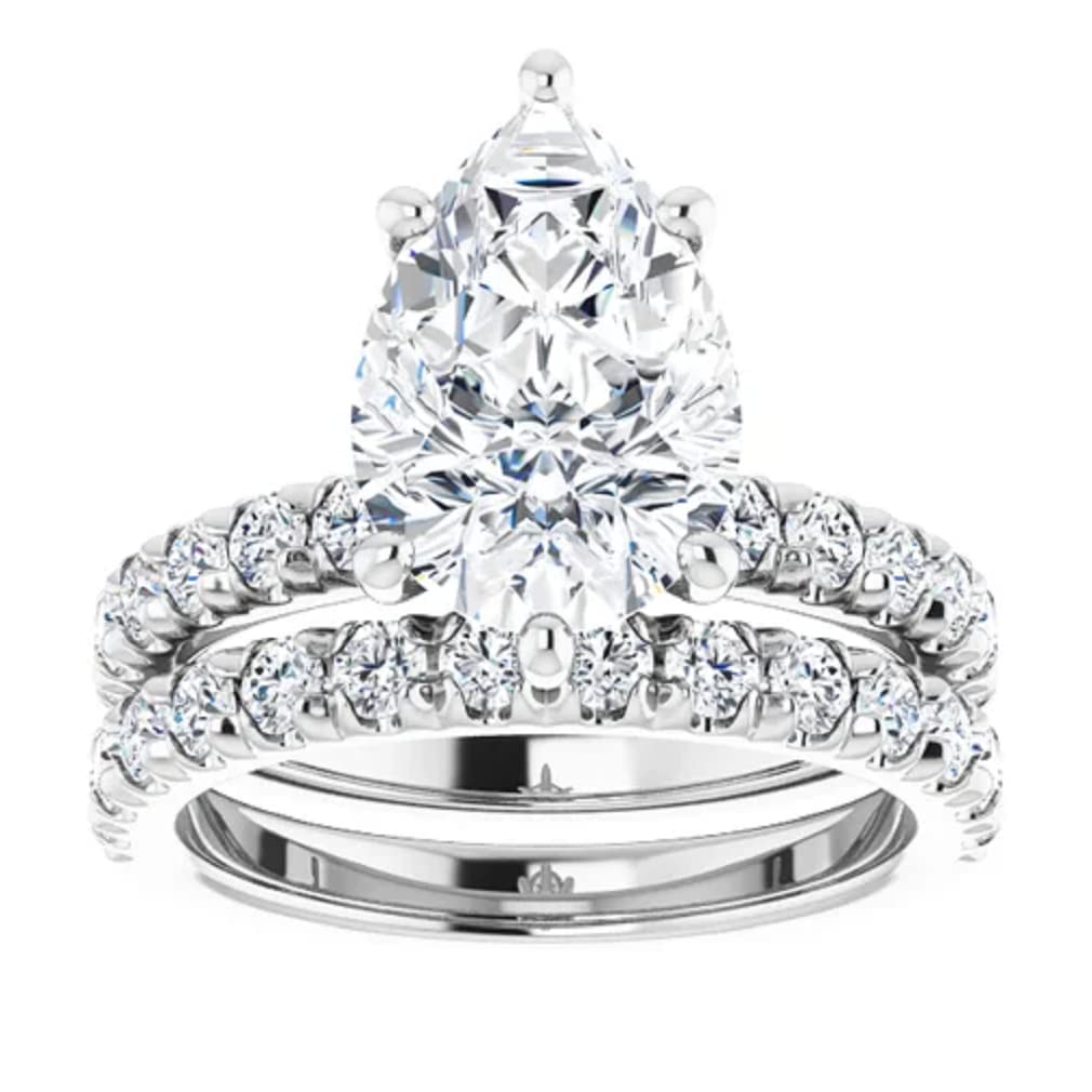Pear Cut Antique Rings for Women Vintage 5 Carat Moissanite Engagement Ring Moissanite Silver/Solid Gold Promise Gifts for Her Moissanite Hidden Halo Rings for Women