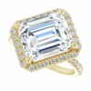 5 CT Emerald Cut Engagement Rings Set for Women Antique Rings for Women Engagement Ring Halo Ring Promise Gifts for Her Moissanite Ring