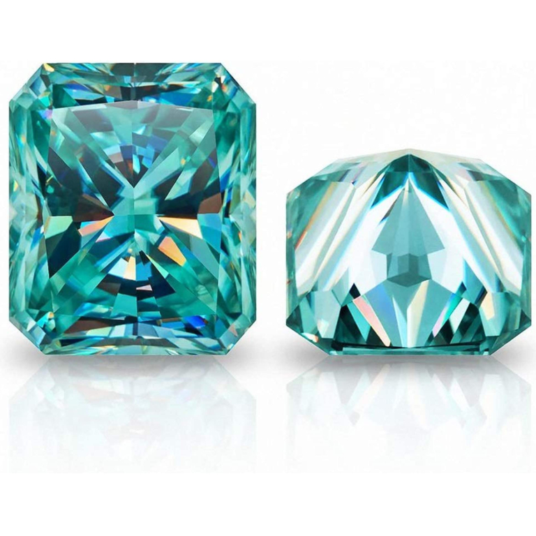 1CT - 100CT Radiant Cut Loose Moissanite Stone for Engagement Ring, Earring, Pendant Jewelry, Gifts | Blue Moissanite Loose Diamond