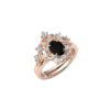 Oval Cut Art Deco Floral Engagement Ring 1 CT Vintage Black Onyx Engagement Ring 925 Silver/10K/14K/18K Solid Gold Black Onyx Wedding Ring Set Antique Bridal Ring