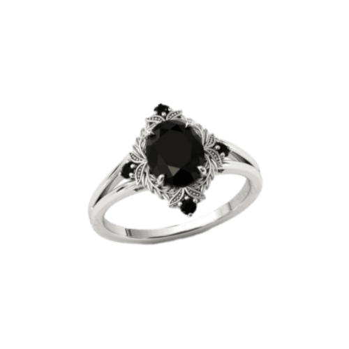 Oval Cut Antique 1 CT Black Onyx Engagement Ring for Women Art Deco Wedding Ring 925 Silver/10K/14K/18K Solid Gold Black Onyx Vintage Anniversary Ring for Women
