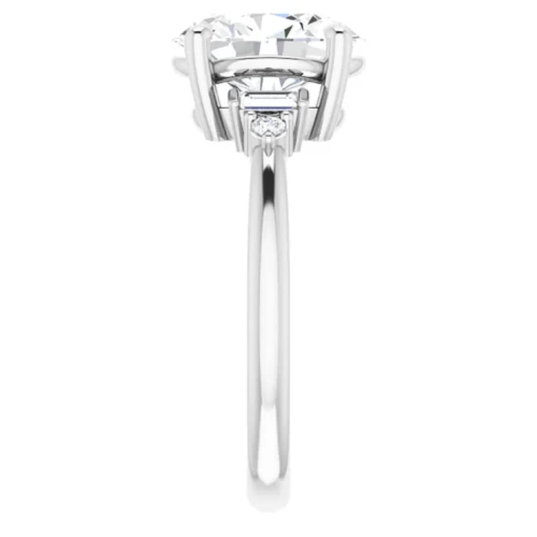 Oval Cut Moissanite Solitaire Engagement Ring, 2 CT Colorless Stone, 925 Silver/10K/14K/18K Solid Gold for Women