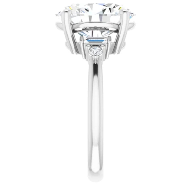 Oval Cut Moissanite Solitaire Engagement Ring 4 CT Colorless Stone 925 Silver/10K/14K/18K Solid Gold for Women