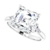 Asscher Cut Moissanite 925 Silver/10K/14K/18K Solid Gold Bridal Ring 4 CT VVS1 Clarity Wedding Ring Engagement Ring for Women