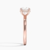Solitaire Round Cut Lab Grown Diamond Hidden Halo Engagement Ring for Women