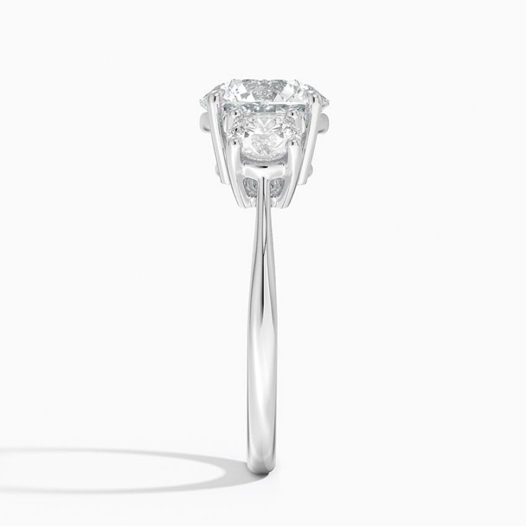 Solitaire Round Cut Lab Grown Diamond Three Stone Engagement Ring for Women Solitaire Round Cut Lab Grown Diamond Three Stone Engagement Ring for Women
