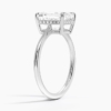 Solitaire Emerald Cut Lab Grown Diamond Hidden Halo Engagement Ring for Women