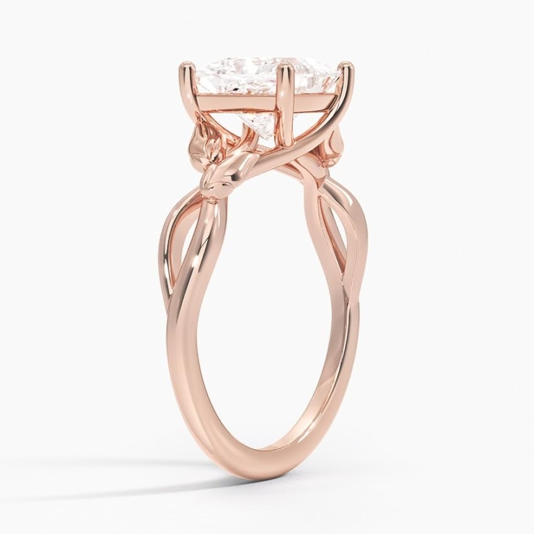 Solitaire Princess Cut Lab Grown Diamond Split Shank Engagement Ring for Women Solitaire Princess Cut Lab Grown Diamond Split Shank Engagement Ring for Women