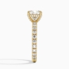 Solitaire Cushion Cut Lab Grown Diamond Hidden Halo Pave Engagement Ring for Women