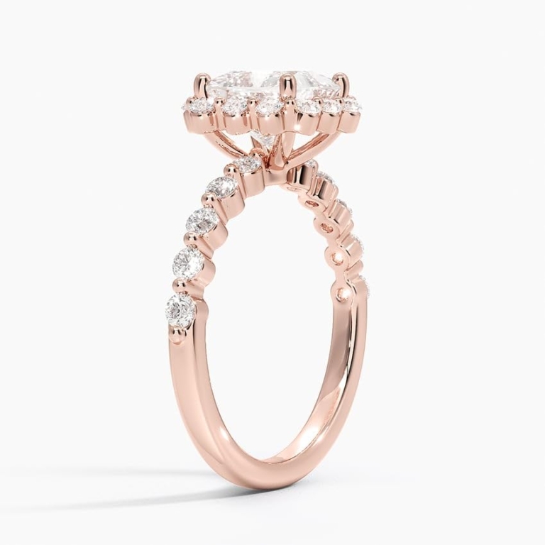 Halo Princess Cut Lab Grown Diamond Engagement Ring for Women Halo Princess Cut Lab Grown Diamond Engagement Ring for Women