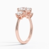 Solitaire Cushion Cut Lab Grown Diamond Three Stone Engagement Ring for Women