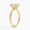 Solitaire Pear Cut Lab Grown Diamond Pave Engagement Ring for Women