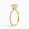 Solitaire Round Cut Lab Grown Diamond Hidden Halo Engagement Ring for Women