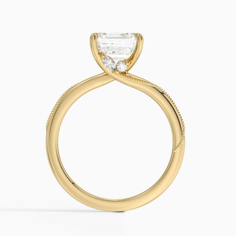 Solitaire Asscher Cut Lab Grown Diamond Engagement Ring for Women Solitaire Asscher Cut Lab Grown Diamond Engagement Ring for Women