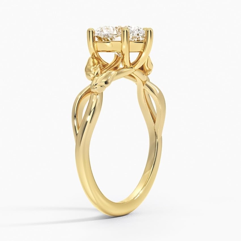 Solitaire Heart Cut Lab Grown Diamond Split Shank Engagement Ring for Women