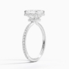 Solitaire Asscher Cut Lab Grown Diamond Hidden Halo Engagement Ring for Women