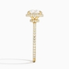 Solitaire Radiant Cut Lab Grown Diamond Hidden Halo Engagement Ring for Women