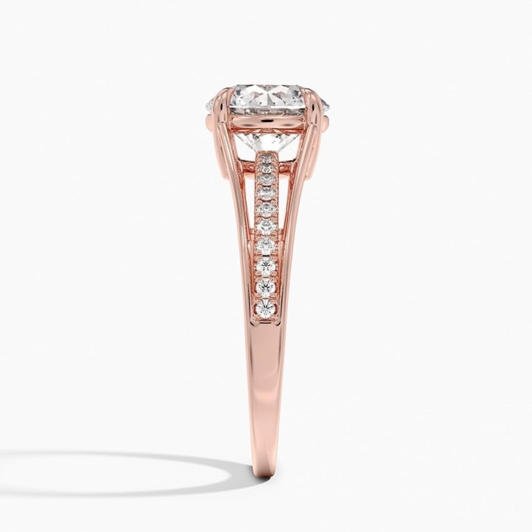 Solitaire Round Cut Lab Grown Diamond Engagement Ring for Women