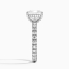 Solitaire Princess Cut Lab Grown Diamond Hidden Halo Pave Engagement Ring for Women