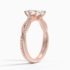 Solitaire Marquise Cut Lab Grown Diamond Twisted Band Engagement Ring for Women