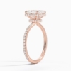 Solitaire Asscher Cut Lab Grown Diamond Hidden Halo Engagement Ring for Women