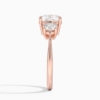 Solitaire Cushion Cut Lab Grown Diamond Three Stone Engagement Ring for Women