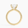 Solitaire Princess Cut Lab Grown Diamond Pave Engagement Ring for Women Solitaire Princess Cut Lab Grown Diamond Pave Engagement Ring for Women