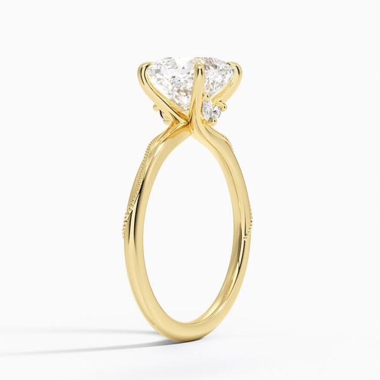 Solitaire Cushion Cut Lab Grown Diamond Engagement Ring for Women Solitaire Cushion Cut Lab Grown Diamond Engagement Ring for Women