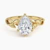 Solitaire Pear Cut Lab Grown Diamond Split Shank Engagement Ring for Women