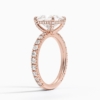 Solitaire Princess Cut Lab Grown Diamond Hidden Halo Pave Engagement Ring for Women