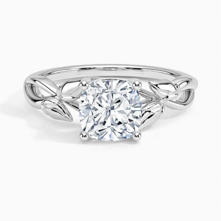 Solitaire Cushion Cut Lab Grown Diamond Split Shank Engagement Ring for Women Solitaire Cushion Cut Lab Grown Diamond Split Shank Engagement Ring for Women