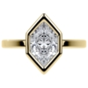 Bezel Solitaire Dutch Marquise Cut Lab Grown Diamond Hidden Halo Engagement Ring for Women