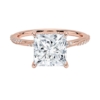 Solitaire Princess Cut Lab Grown Diamond Pave Engagement Ring for Women Solitaire Princess Cut Lab Grown Diamond Pave Engagement Ring for Women