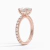 Solitaire Oval Cut Lab Grown Diamond Hidden Halo Pave Engagement Ring for Women Solitaire Oval Cut Lab Grown Diamond Hidden Halo Pave Engagement Ring for Women