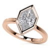 Bezel Solitaire Dutch Marquise Cut Lab Grown Diamond Hidden Halo Engagement Ring for Women