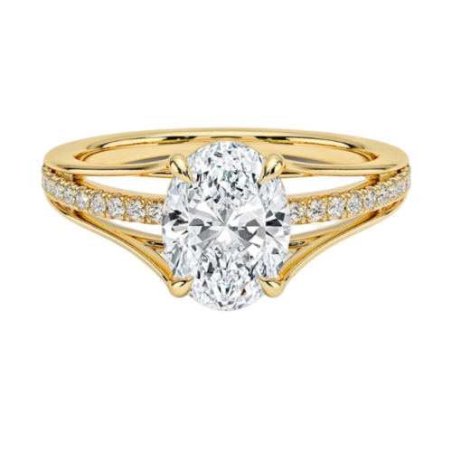 Solitaire Oval Cut Lab Grown Diamond Engagement Ring for Women