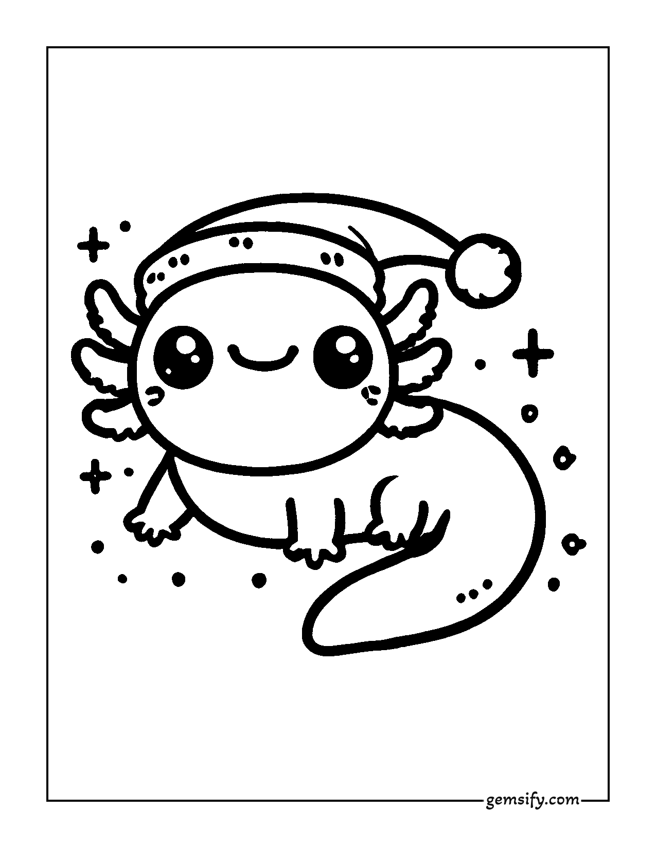 60+ Adorable & Cute Axolotl Coloring Pages Free PDF Printables
